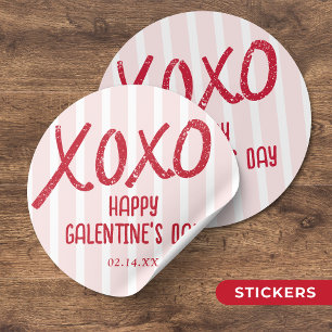Adesivo Festa do Dia de Galentine com Desenho à Mão XOXO