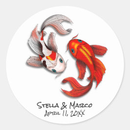 Adesivo Festa do Jardim de Peixes Yin Yang Koi, Noivado de