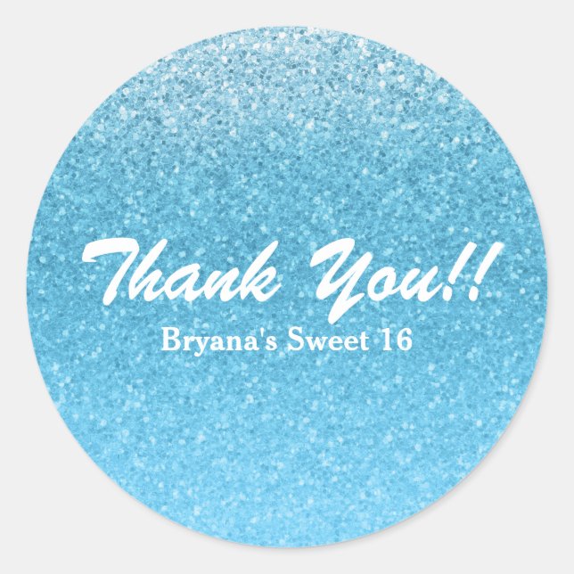 Adesivo Festa Doce 16 Azul Conto de Fadas (Frente)