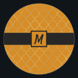Adesivo Festa Dourada Quatrefoil Amarelo Turmerico Monogra<br><div class="desc">adesivo</div>