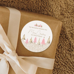 Adesivo Festa Elegante de Pinheiros Dourados, Rosa, de inv