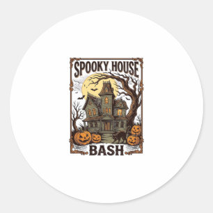 Adesivo Festa em Casa Assombrada Gravação Vintage Hallowee