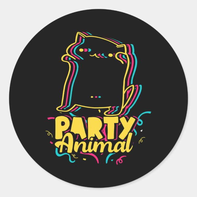 Adesivo Festa Engraçada Dançando Disco Animal Meme (Frente)