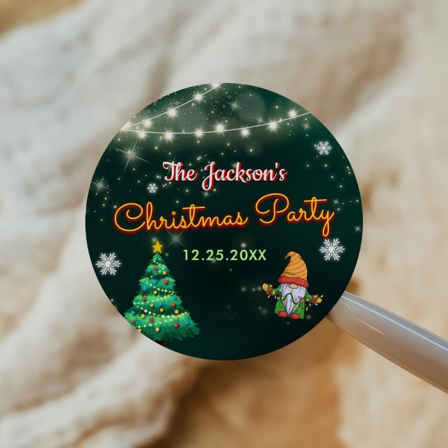 Adesivo Festa Engraçado de Sinais de Natal Neon (Criador carregado)