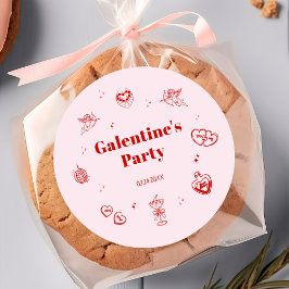 Adesivo Festa Galentine da Coquete Vermelha Feminina