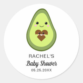 Adesivo festa grávida de chá de fraldas kawaii