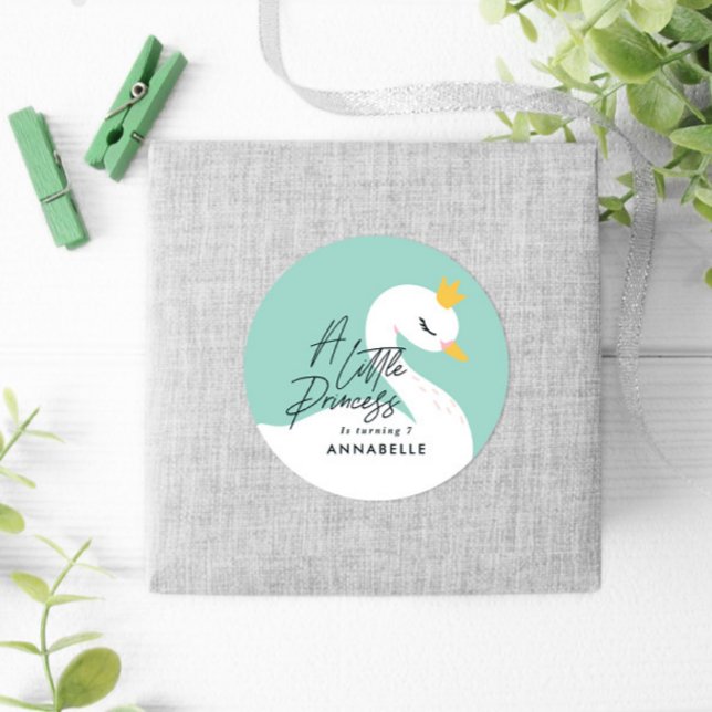 Adesivo Festa linda e elegante de cisne Aqua (Criador carregado)