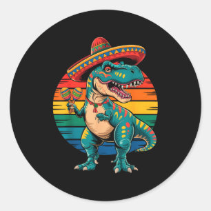 Adesivo Festa mexicana dinossauro retrô cinco de maio somb