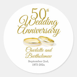 Adesivo Festa Minimalista de 50 Anos de Casamento