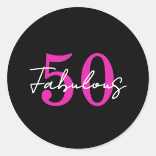Adesivo Festa Moderna de 50 Anos de Idade 50 e Fabulosa
