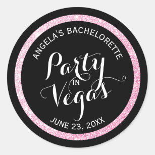 Adesivo Festa Negra-Rosa da Luminosidade em Vegas Bachelor