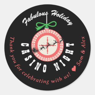 Adesivo Festa Noturna de Pôquer de Blackjack do Holiday Ve