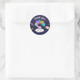 Adesivo Festa Personalizada de Astronauta Agradecimento