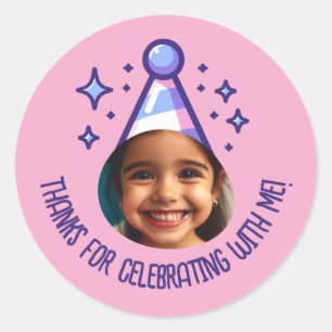 Adesivo Festa Personalizada de Obrigados de Aniversário qu