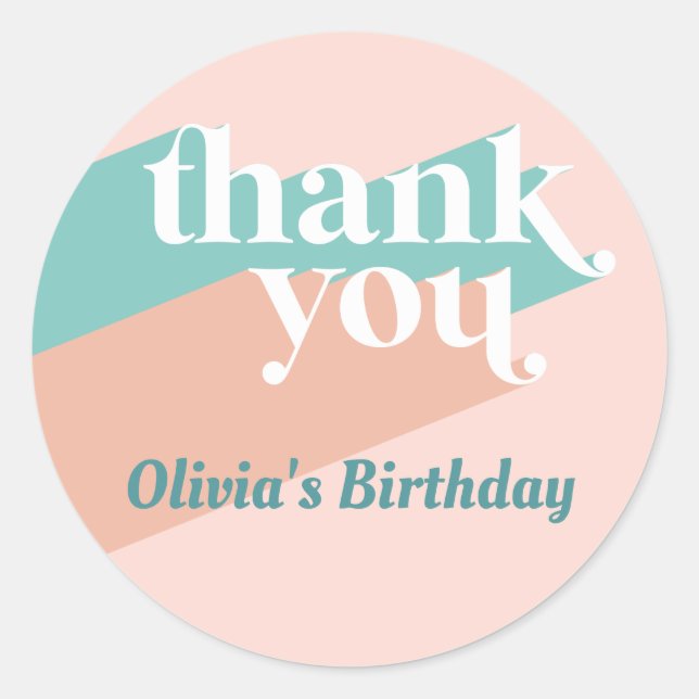 Adesivo Festa Retroativa Obrigado (Frente)