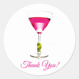 Adesivo Festa Rosa Martini Cocktail Obrigado