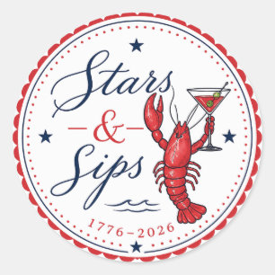 Adesivo Festa Stars & Sips America 250 Quatro de Julho