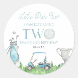 Adesivo Festa vamos de segundo aniversário Azul Par-Tee