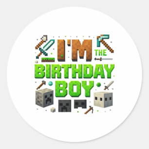 Adesivo Festa Vídeo Gamer Pixel Número Sou O Aniversariant