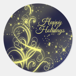 Adesivo Festas de Árvore de Natal Douradas Estrelas Marinh