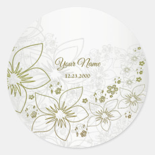 Adesivo Festas de Casamento Elegantes com Flora Vintage