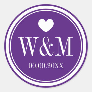 Adesivo Festas de casamento roxas em favor de selos e auto