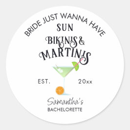 Adesivo Festas de Despedida de Solteira Bikinis & Martinis