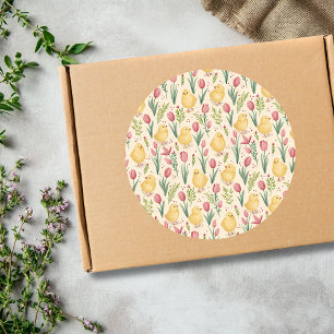 Adesivo Festas de Páscoa Antigas Lindos Pintinhos Amarelos