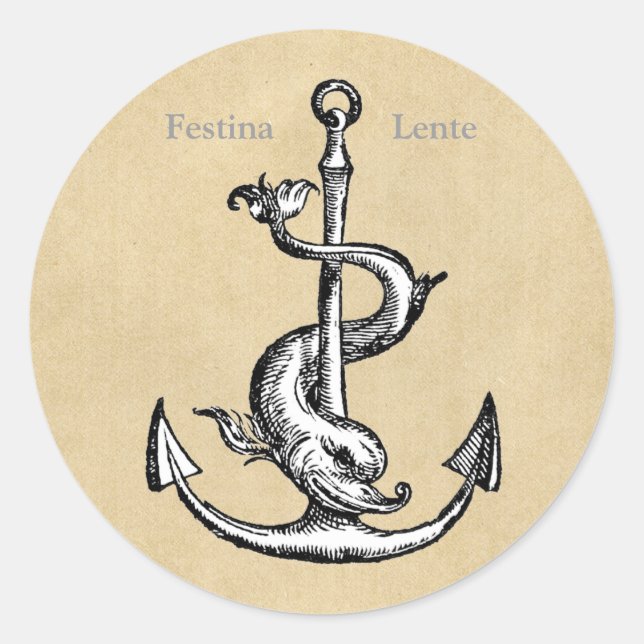 Adesivo Festina Lente Anchor e Golfinho (Frente)