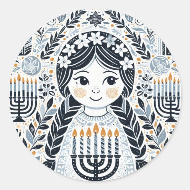 Adesivo Festival of Lights: Hanukkah Sameach Stickers  (Frente)