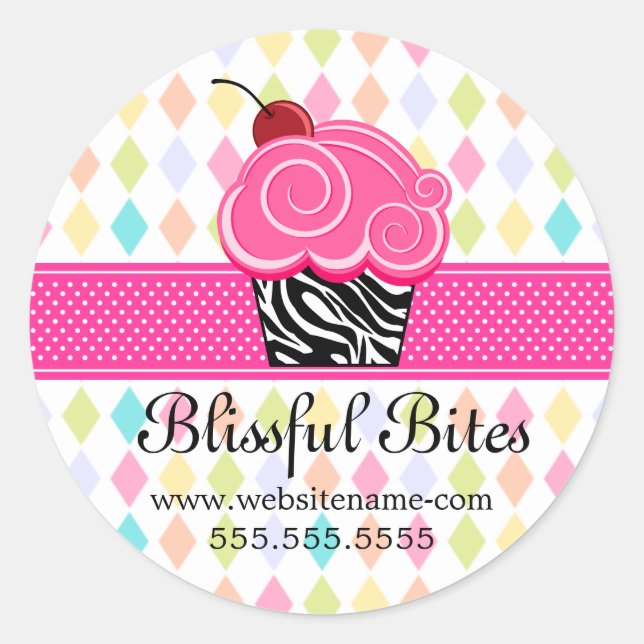 Adesivo Festivas Caixas de Cupcake de Cereja Festiva (Frente)