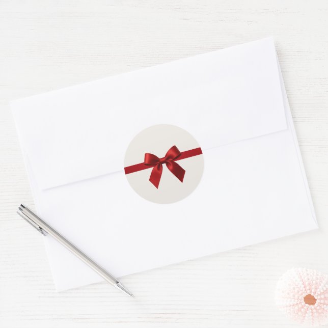 Adesivo FESTIVE CHRISTMAS cute elegant red ribbon bow (Envelope)