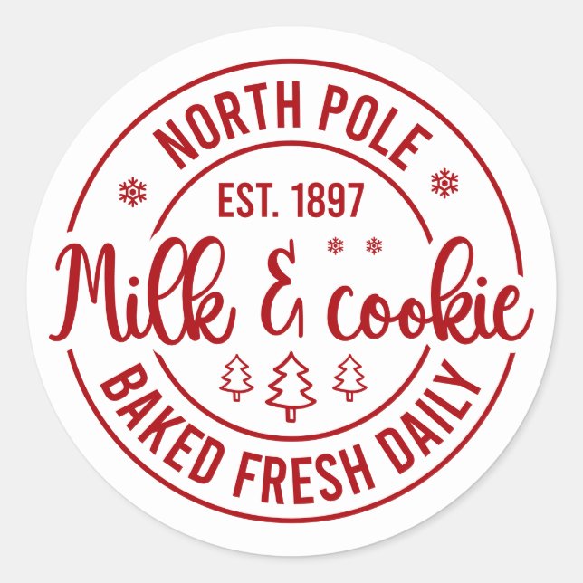 Adesivo Festive Christmas North Pole milk cookie (Frente)
