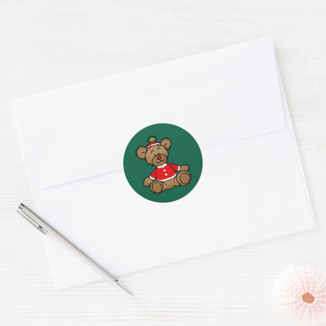 Adesivo Festive Christmas Teddy Bear Design (Envelope)