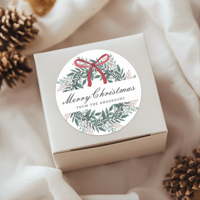 Adesivo Festive Christmas Wreath Holiday Gift (Criador carregado)