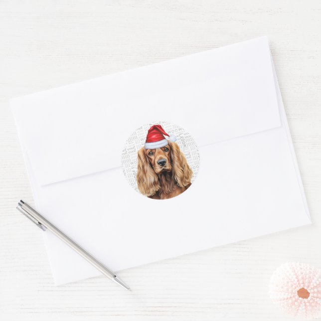 Adesivo Festive Cocker Spaniel Dog on Woof Art Christmas (Envelope)