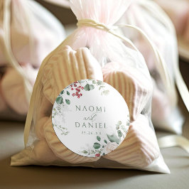 Adesivo Festive Floral Winter Wedding thank you favors