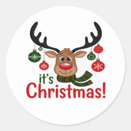 Adesivo Festive Reindeer Face Cartoon Sticker