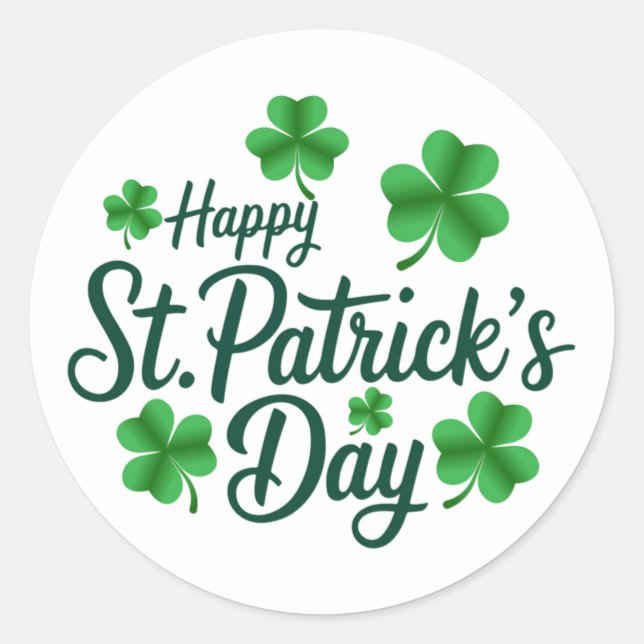 Adesivo Festive St. Patrick's Day with Shamrock Border (Frente)