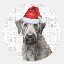 Adesivo Festive  Wolfhound Dog Woof Word Art Christmas