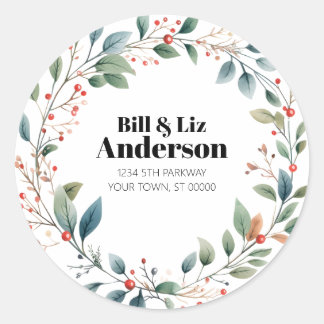 Adesivo Festive Wreath Leaves Berries Sticker