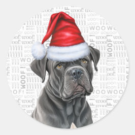 Adesivo Festivo Cane Corso Cachorro Palavra Natal