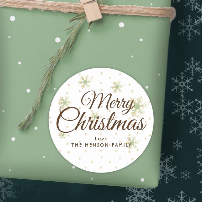 Adesivo Festivo Flocos de Neve Feliz Script de Natal Feliz (Criador carregado)