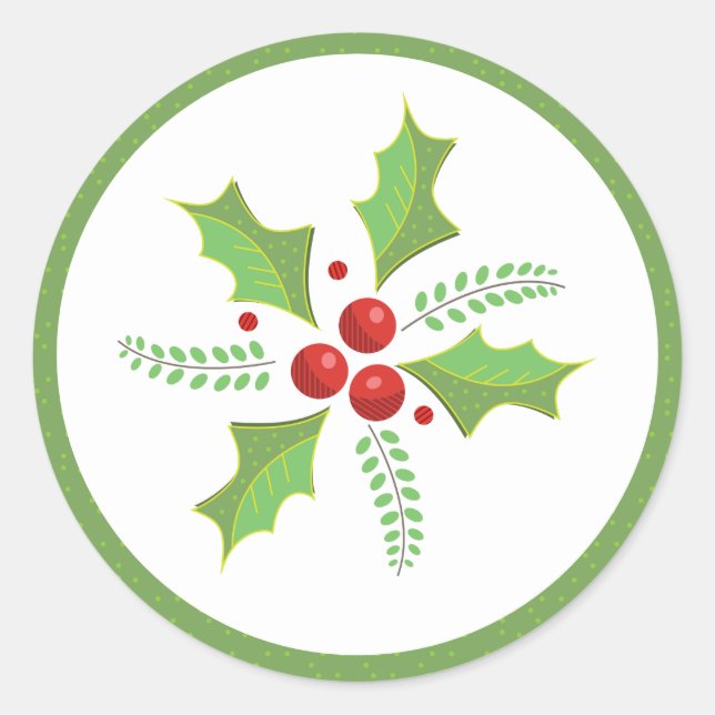 Adesivo Festivo Holly Berries Stickers (Frente)