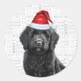 Adesivo Festivo Labradoodle com Arte de Palavra
