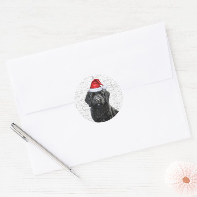 Adesivo Festivo Labradoodle com Arte de Palavra (Envelope)