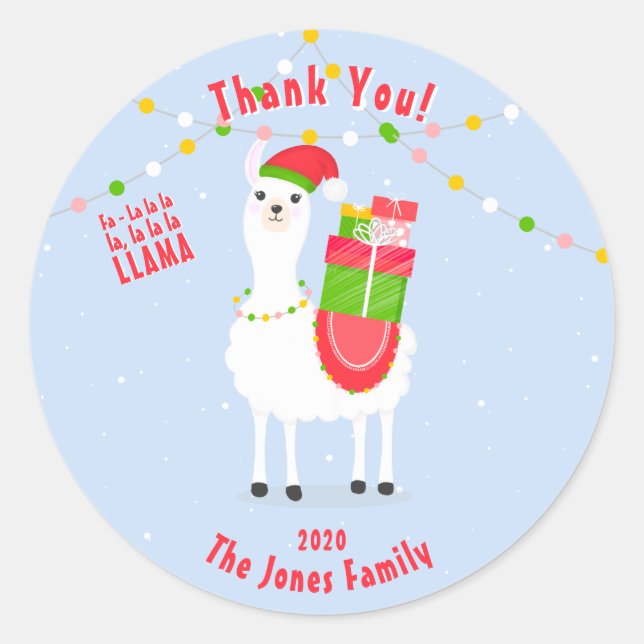 Adesivo Festivo Llama Christmas (Frente)