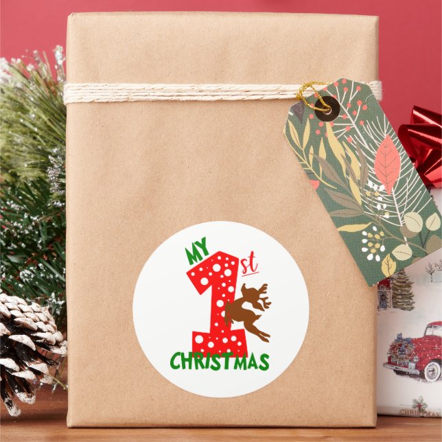 Adesivo Festivo Meu Primeiro Bebê de Natal (Feriado)