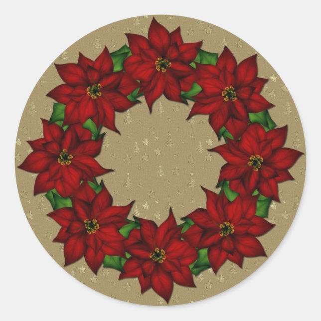 Adesivo Festivo Poinsettia Design (Frente)