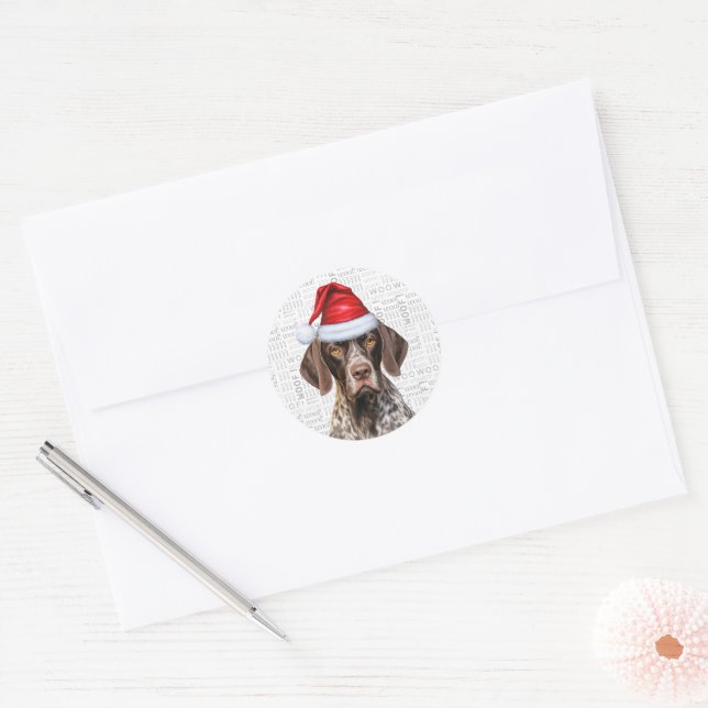 Adesivo Festivo Shorthair Pointer Woody Art Natal (Envelope)